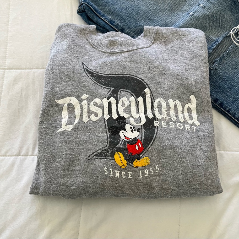 Disneyland Light Grey Crew neck Sweatshirt Women Size‎ Small